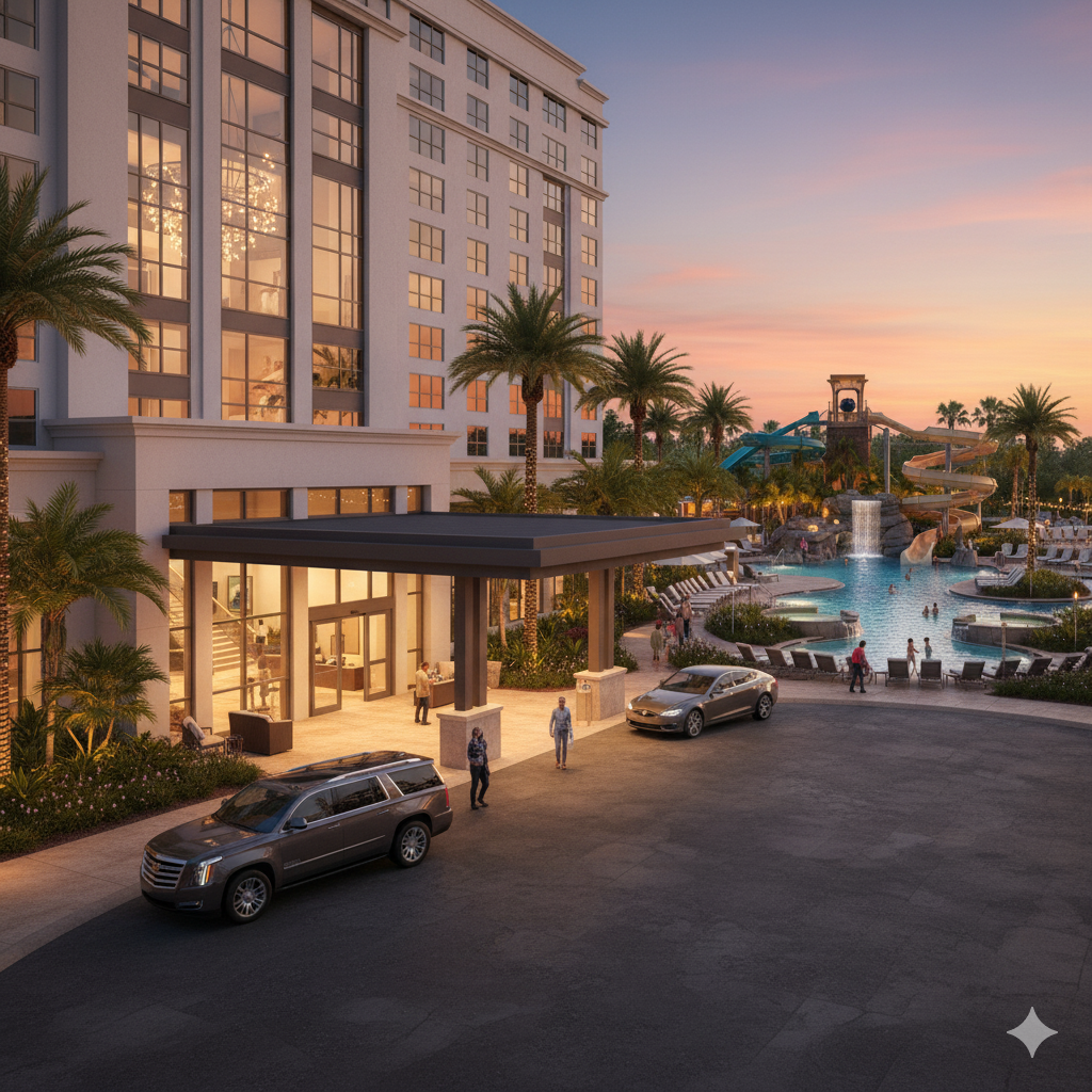 Suíte de luxo com vista panorâmica para os parques temáticos de Orlando